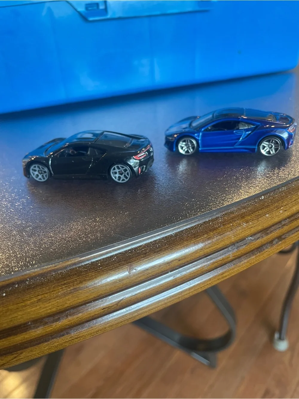 2) 17 Acura NSX Hot Wheels Blue and black 2015 Die-Cast cars
